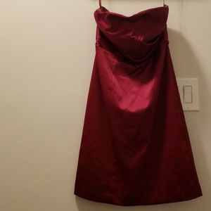 Red satin dress